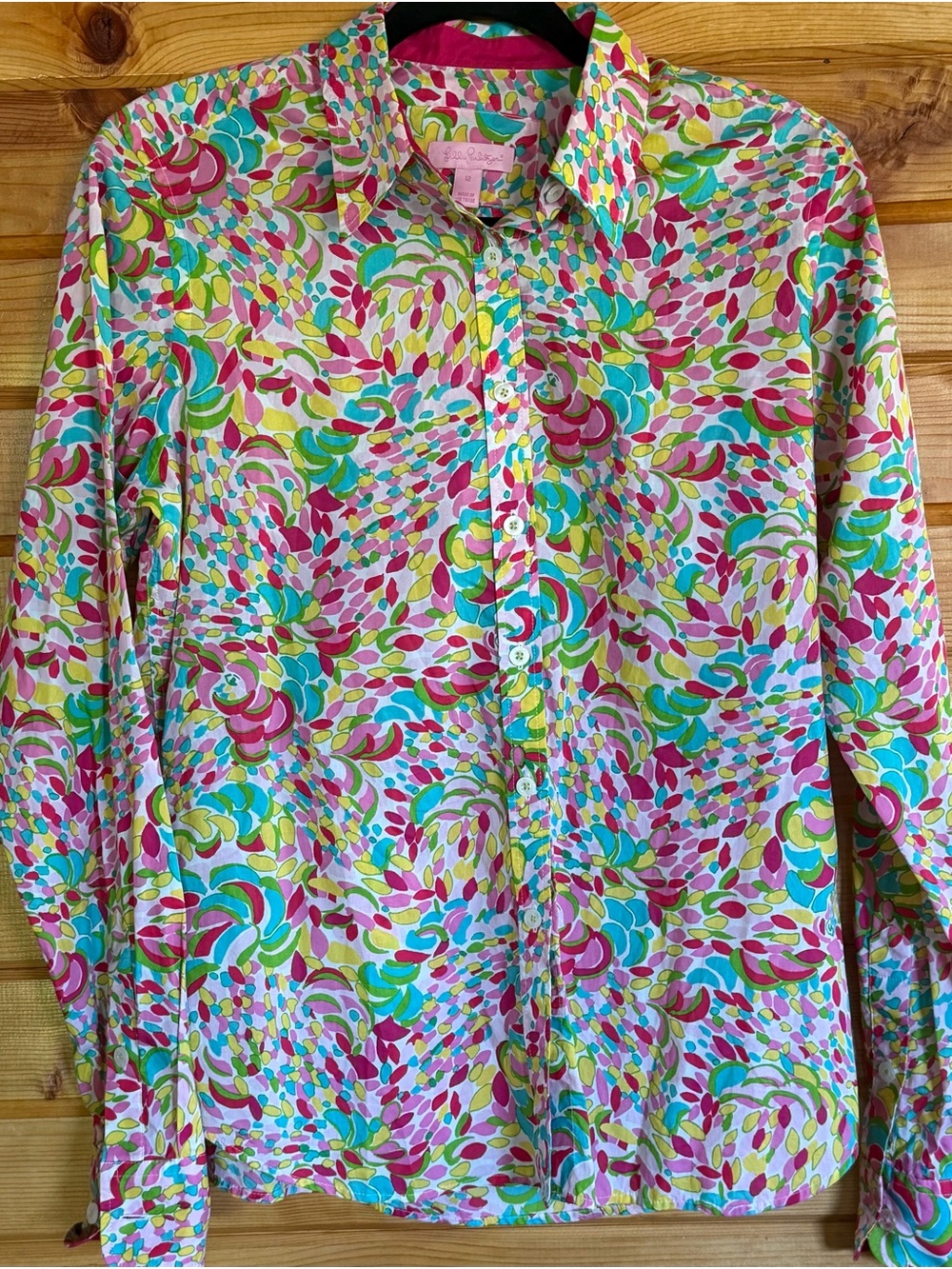Lilly Pulitzer Multicolor Print Button Down Shirt Size 12